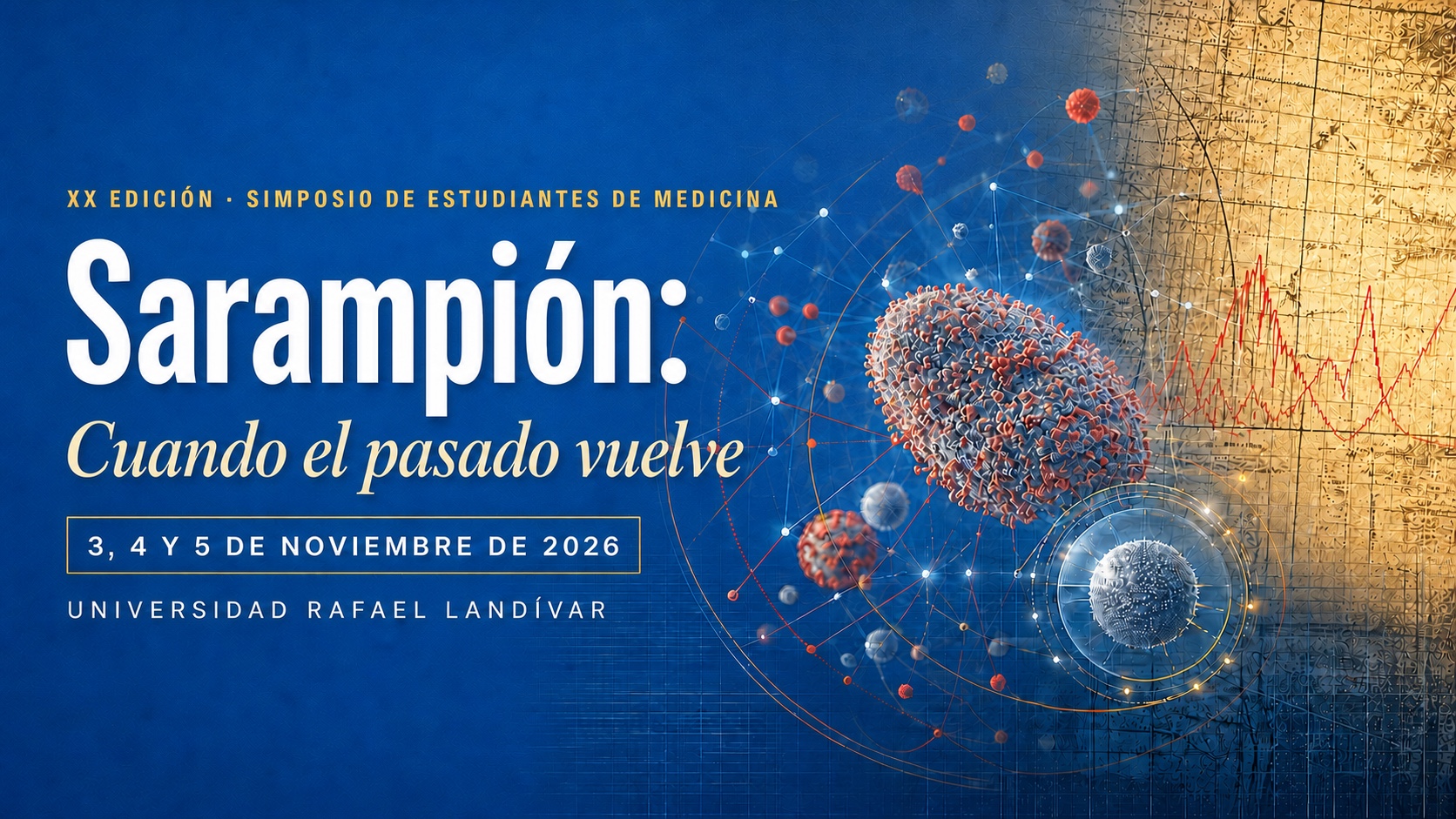 XX Simposio de Estudiantes de Medicina. Sarampión: Cuando el pasado vuelve. 3, 4 y 5 de noviembre de 2026. Universidad Rafael Landívar.